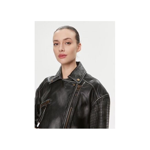 MAX&Co. Kurtka skórzana Ugolina Czarny Regular Fit 42 MODIVO