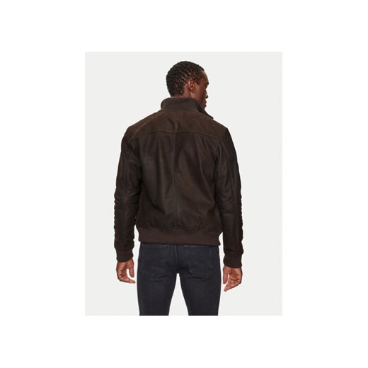 Serge Pariente Kurtka skórzana Paros Wool Brązowy Regular Fit Serge Pariente XXL MODIVO