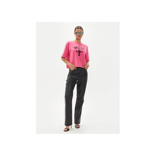 Guess T-Shirt Aurelie V4YI06 I3Z14 Różowy Boxy Fit Guess XXS MODIVO