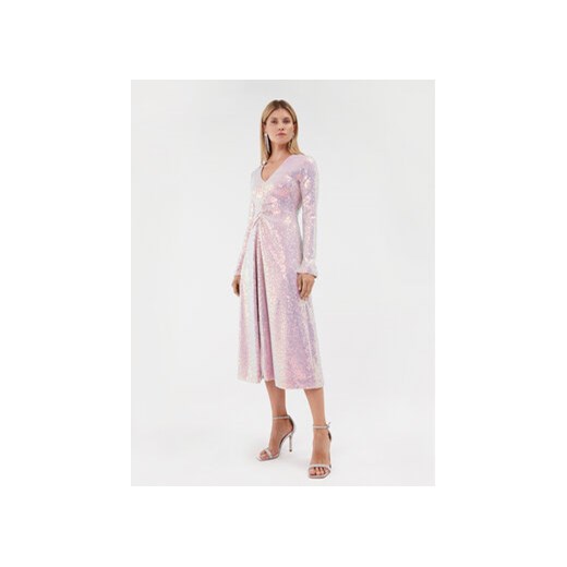 ROTATE Sukienka koktajlowa Sequin Midi 1113722208 Różowy Regular Fit Rotate 36 MODIVO