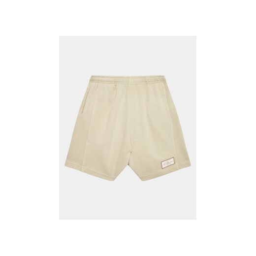 Calvin Klein Jeans Komplet dresowy Badge Mineral IB0IB01625 Beżowy Regular Fit 16Y MODIVO