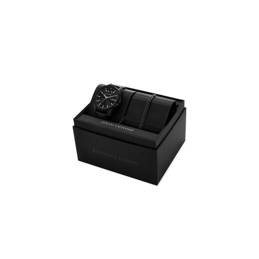 Armani Exchange Zegarek Banks Gift Set AX7147SET Czarny Armani Exchange uniwersalny MODIVO