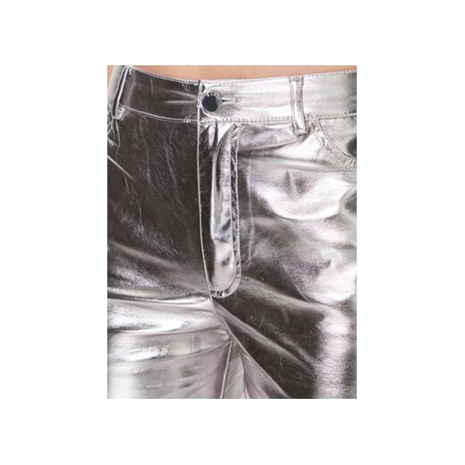 Guess Spodnie z imitacji skóry W4RB33 WFWP0 Srebrny Regular Fit Guess M MODIVO