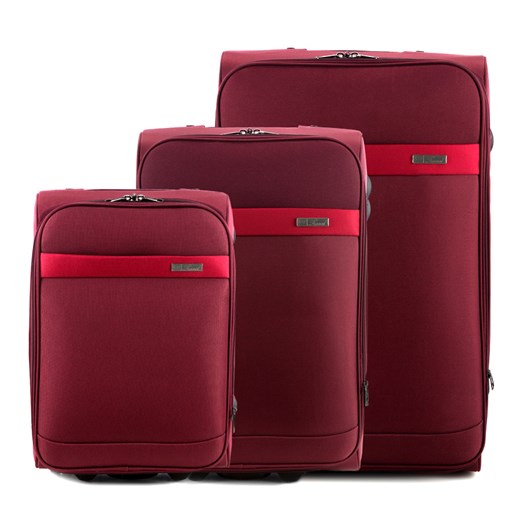 V25-10-42X-83 Komplet walizek na kółkach wittchen czerwony na kółkach