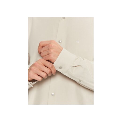 Calvin Klein Koszula Pique Jersey Shirt K10K113311 Beżowy Regular Fit Calvin Klein M MODIVO