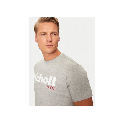 SCHOTT N.Y.C. T-Shirt TSLOGO Szary Regular Fit Schott N.y.c. XL MODIVO