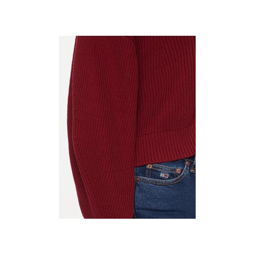 Tommy Jeans Kardigan Essential Badge DW0DW16531 Bordowy Relaxed Fit Tommy Jeans L MODIVO