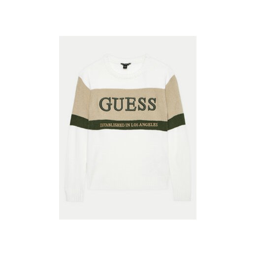 Guess Sweter L4BR02 Z32N0 Biały Regular Fit ze sklepu MODIVO w kategorii Swetry chłopięce - zdjęcie 177077432