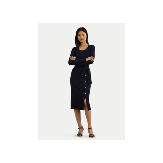 LAUREN RALPH LAUREN Sukienka dzianinowa 250889290005 Granatowy Slim Fit 38 MODIVO