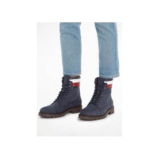 Tommy Hilfiger Trapery Corporate Hilfiger Nubuck Boot FM0FM04801 Niebieski Tommy Hilfiger 44 MODIVO