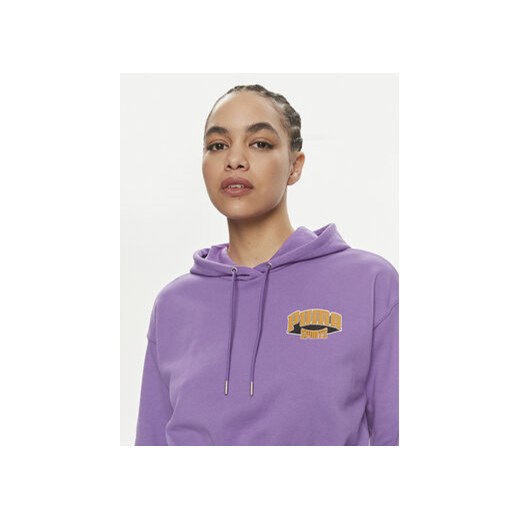 Puma Bluza For The Fanbase 624346 Fioletowy Relaxed Fit Puma XL MODIVO