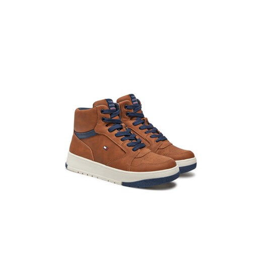 Tommy Hilfiger Sneakersy Mid Cutlace-Up Sneaker T3X9-33641-1351 S Brązowy Tommy Hilfiger 37 MODIVO