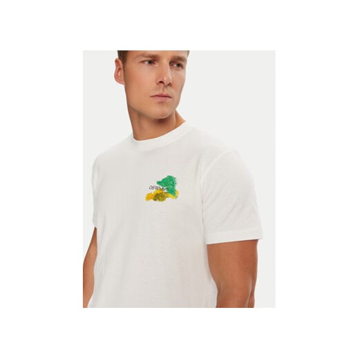 Off-White T-Shirt OMAA027S23JER0040184 Biały Regular Fit M MODIVO