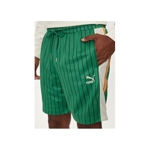 Puma Szorty sportowe T7 624394 Zielony Relaxed Fit Puma L MODIVO