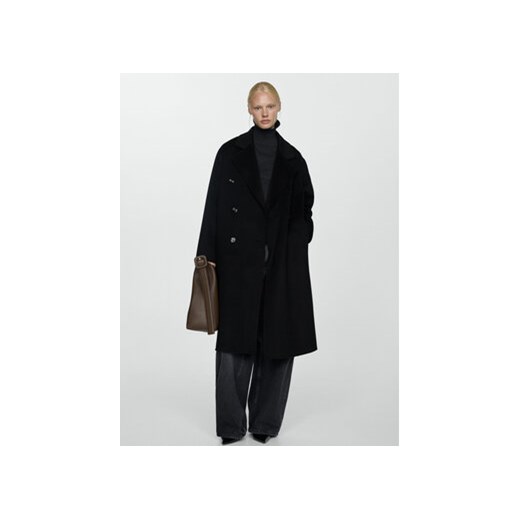Mango Płaszcz wełniany Picarol 77025638 Czarny Oversize Mango S MODIVO