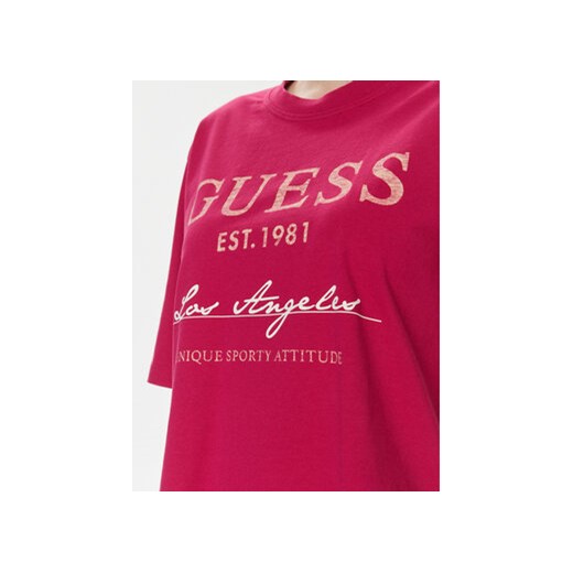 Guess T-Shirt V4RI01 I3Z14 Fioletowy Boxy Fit Guess L MODIVO