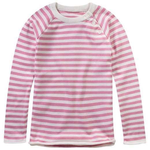 Sweter w paski dla dziewczynki endo rozowy bawełna