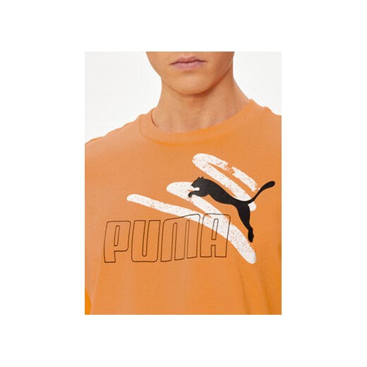 Puma T-Shirt Ess+ Logo 678988 Pomarańczowy Regular Fit Puma S MODIVO