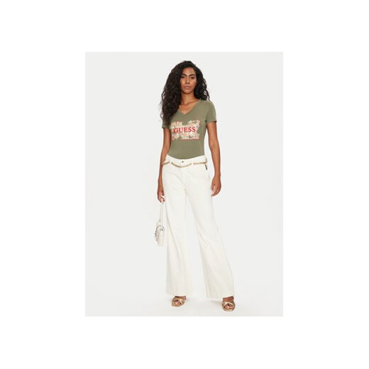 Guess T-Shirt W4GI23 J1314 Zielony Slim Fit Guess S MODIVO