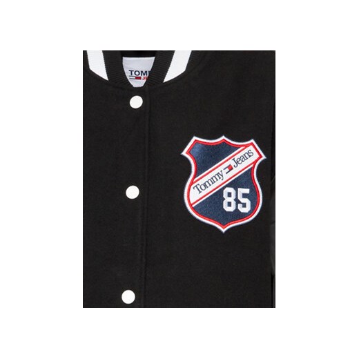 Tommy Jeans Curve Kurtka bomber Letterman DW0DW15076 Czarny Oversize XL MODIVO