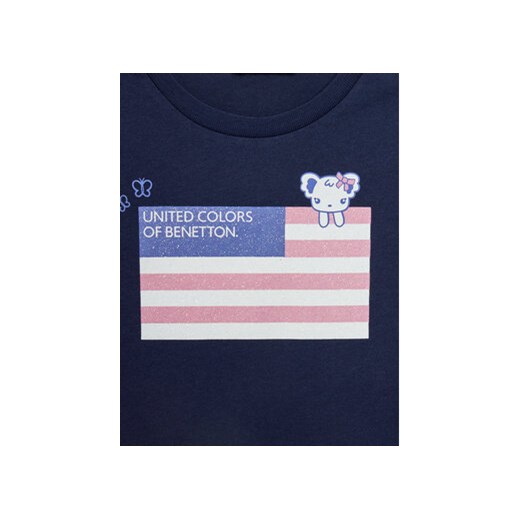 United Colors Of Benetton T-Shirt 3I1XG10D6 Granatowy Regular Fit United Colors Of Benetton 110 MODIVO