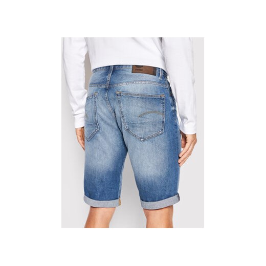 G-Star Raw Szorty jeansowe 3301 1/2 D07432-8973-071 Granatowy Straight Fit 33 MODIVO