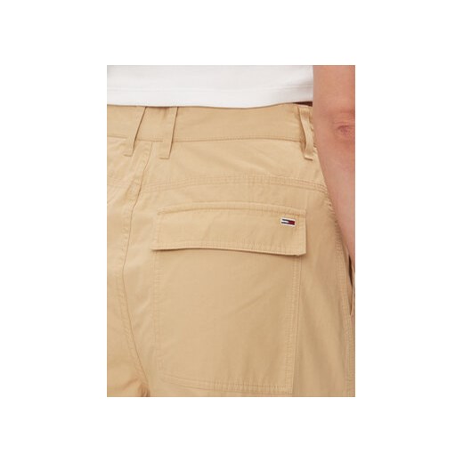 Tommy Jeans Spodnie materiałowe Claire DW0DW17314 Beżowy Wide Leg Tommy Jeans 24_32 MODIVO