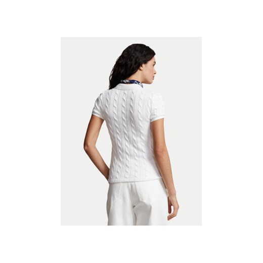 Polo Ralph Lauren Polo Logo Embroidery Braided Polo Shirt 211943010001 Biały Polo Ralph Lauren XXL MODIVO