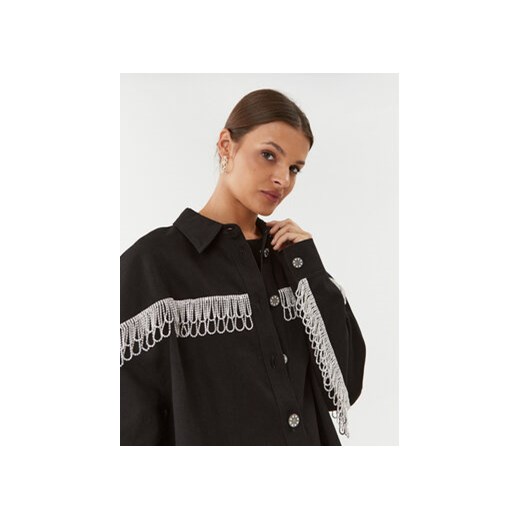 ROTATE Kurtka jeansowa Twill 101014100 Czarny Oversize Rotate 36 MODIVO