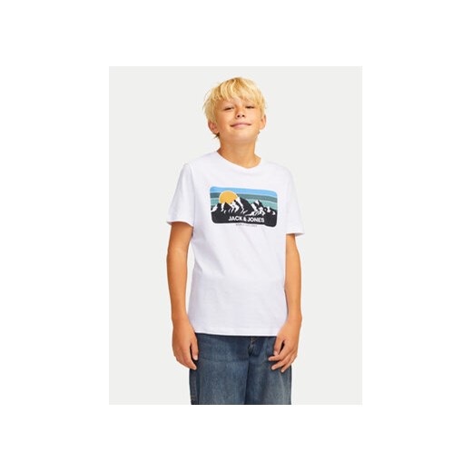 Jack&Jones Junior T-Shirt Peak 12259433 Biały Standard Fit ze sklepu MODIVO w kategorii T-shirty chłopięce - zdjęcie 177173931