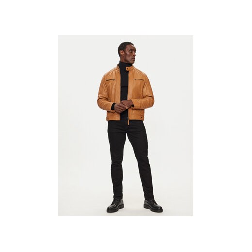 Serge Pariente Kurtka skórzana Erico Brązowy Regular Fit Serge Pariente L MODIVO