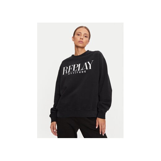 REPLAY Bluza W3106C.000.22890CS Czarny Oversize Replay XS MODIVO