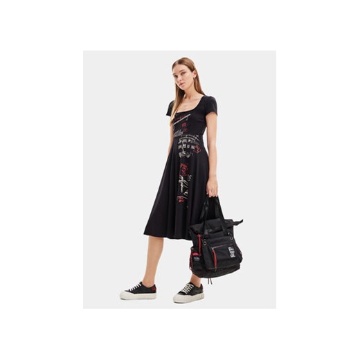 Desigual Sukienka codzienna 23WWVK15 Czarny Regular Fit Desigual XS MODIVO
