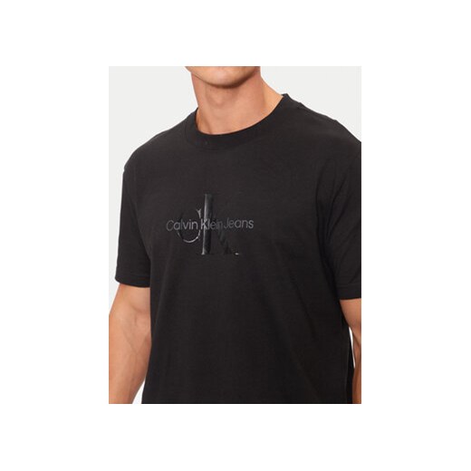 Calvin Klein Jeans T-Shirt Shiny Monologo J30J327109 Czarny Regular Fit M MODIVO