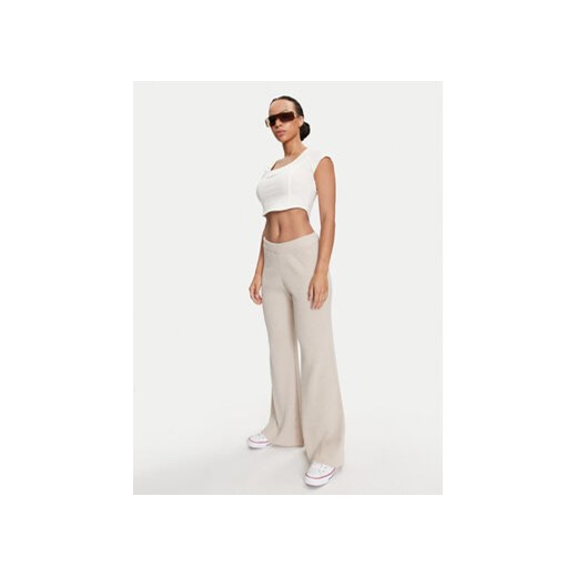 Converse Top W Wordmark Corset Top 10026506-A02 Écru Slim Fit Converse XL MODIVO