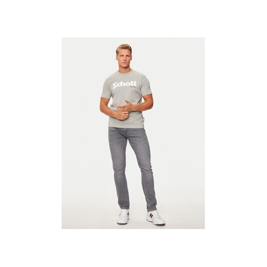 SCHOTT N.Y.C. T-Shirt TSLOGO Szary Regular Fit Schott N.y.c. XXL MODIVO
