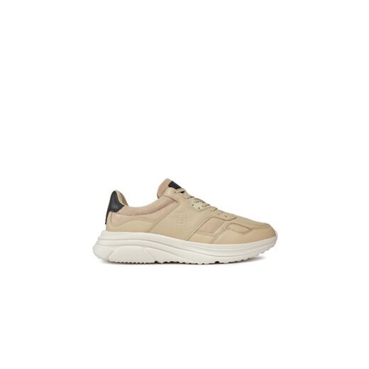 Tommy Hilfiger Sneakersy Modern Runner Premium Lth FM0FM04879 Beżowy ze sklepu MODIVO w kategorii Buty sportowe męskie - zdjęcie 177215071