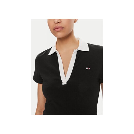 Tommy Jeans Polo Contrast DW0DW17225 Czarny Slim Fit Tommy Jeans XL MODIVO