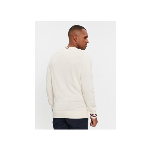 Tommy Hilfiger Sweter Global Stripe Crew Nk MW0MW33502 Écru Regular Fit Tommy Hilfiger S MODIVO
