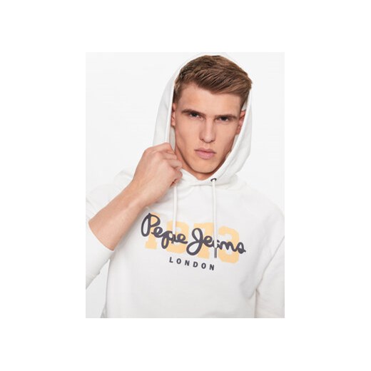 Pepe Jeans Bluza Meier Hoodie PM582482 Biały Regular Fit Pepe Jeans XXL MODIVO