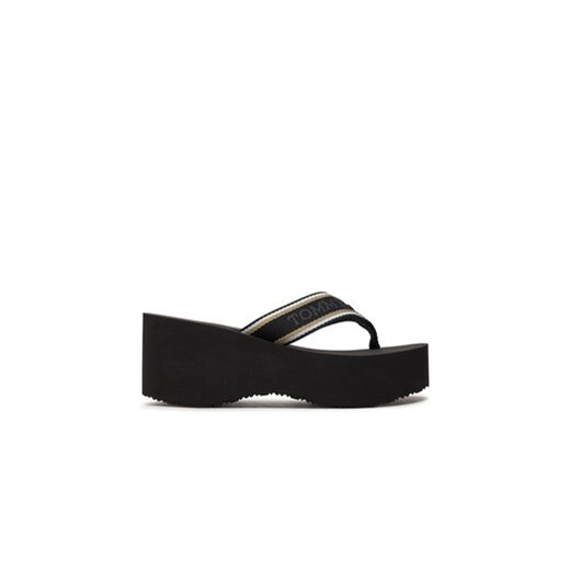 Tommy Hilfiger Japonki Im Platform Beach Sandal FW0FW08236 Czarny ze sklepu MODIVO w kategorii Klapki damskie - zdjęcie 177281151