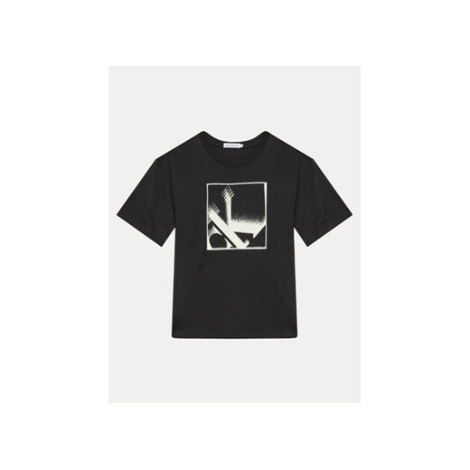 Calvin Klein Jeans T-Shirt Monogram IB0IB02161 Czarny Relaxed Fit 12Y MODIVO