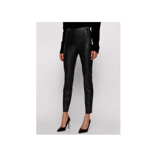 Boss Spodnie z imitacji skóry C_Talegy 50437966 Czarny Slim Fit 32 MODIVO