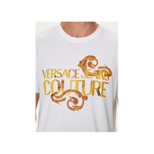Versace Jeans Couture T-Shirt 76GAHG00 Biały Regular Fit M MODIVO