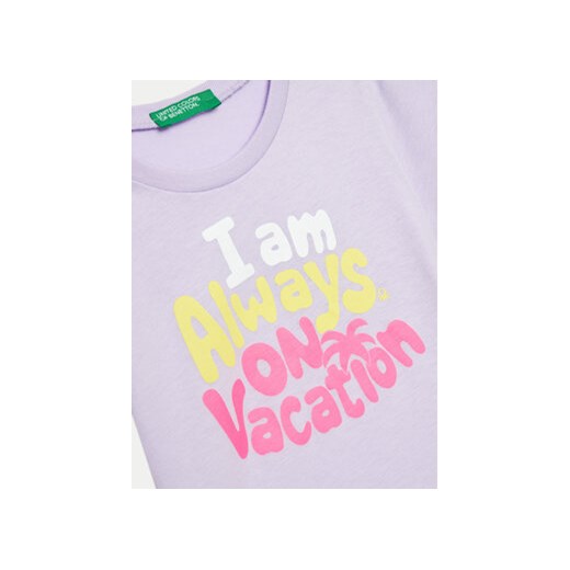 United Colors Of Benetton T-Shirt 3096G10ES Fioletowy Regular Fit United Colors Of Benetton 82 MODIVO