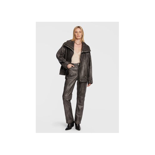 Remain Spodnie skórzane Lynn RM1819 Czarny Regular Fit Remain 38 MODIVO