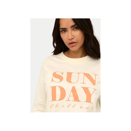 Kaffe T-Shirt Harries 10508588 Beżowy Relaxed Fit Kaffe XL MODIVO