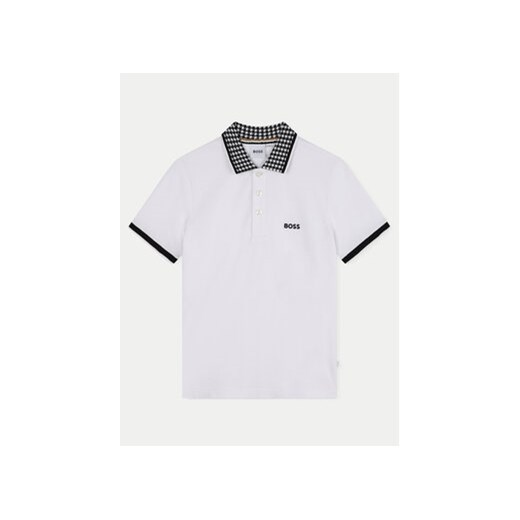 Boss Polo J51177 D Biały Slim Fit ze sklepu MODIVO w kategorii T-shirty chłopięce - zdjęcie 177337631