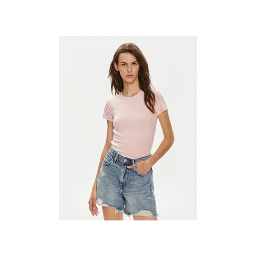 Gina Tricot T-Shirt Basic 17957 Różowy Slim Fit ze sklepu MODIVO w kategorii Bluzki damskie - zdjęcie 177341603