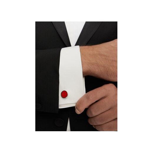 Hugo Spinki do mankietów E-Color1 50494891 Srebrny uniwersalny MODIVO